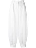 Jil Sander Navy - High Waisted Trousers - Women - Cotton - 40, White, Cotton