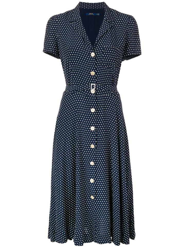 Polo Ralph Lauren Polka Dot Print Dress - Blue