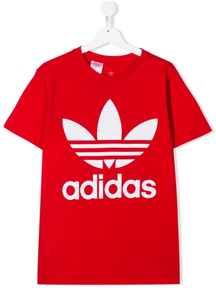 Adidas Originals Kids Teen Sst Logo Track Jacket - Red