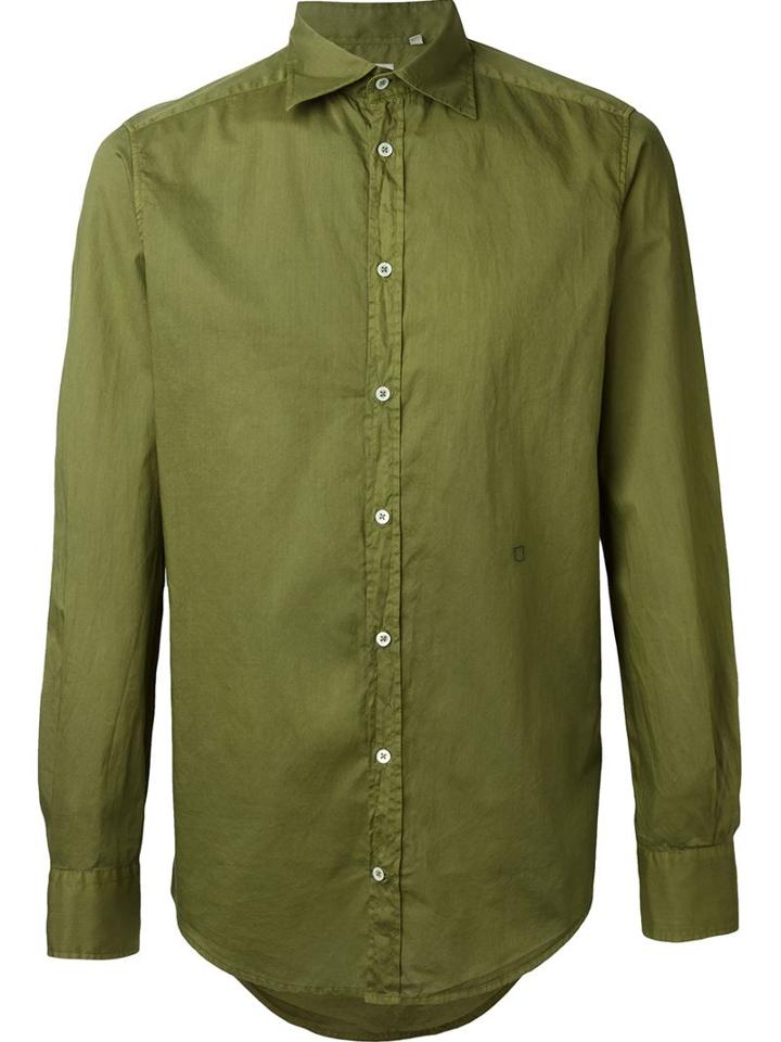 Massimo Alba Genova Shirt, Men's, Size: S, Green, Cotton