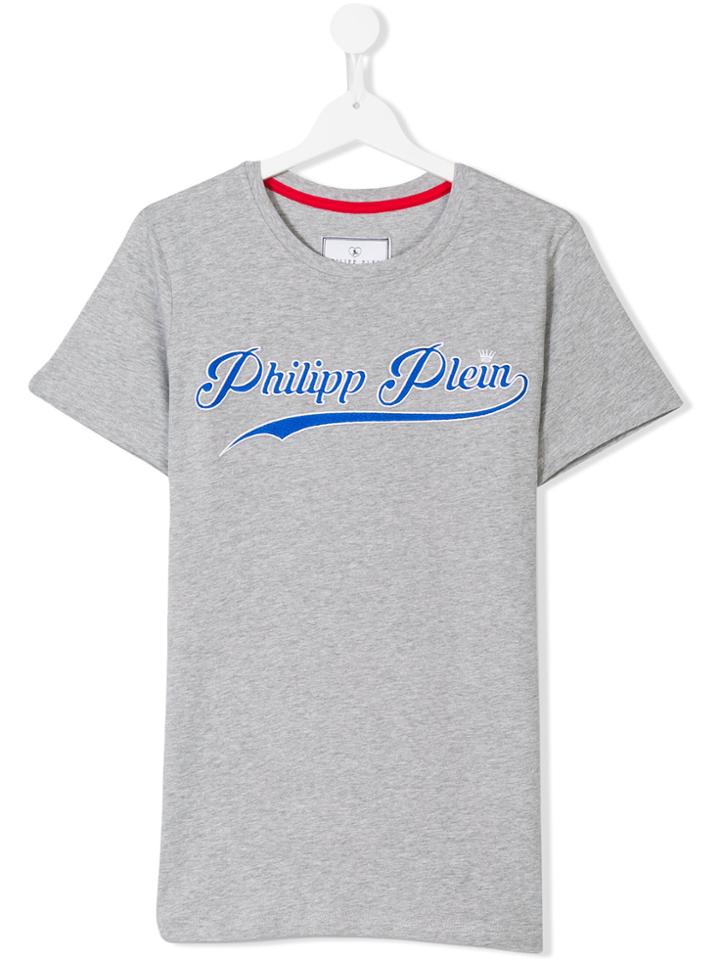 Philipp Plein Junior Logo Printed T-shirt - Grey
