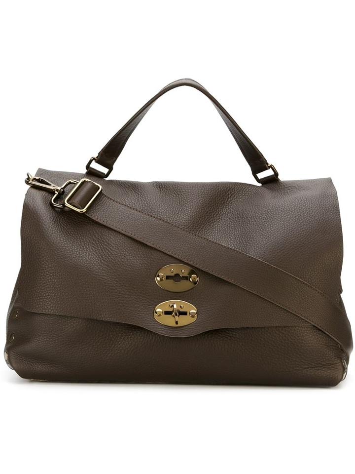 Zanellato Removable Strap Tote, Adult Unisex, Brown, Leather
