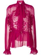 Givenchy Semi Sheer Blouse - Pink & Purple