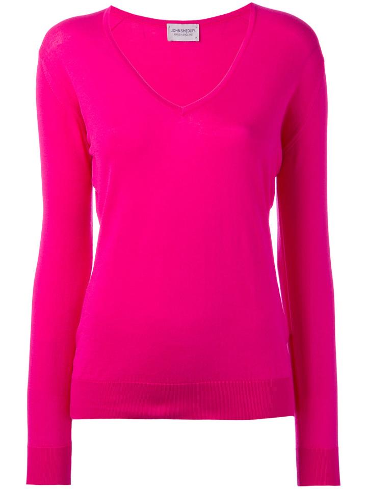 John Smedley - Putney Jumper - Women - Cotton - M, Pink/purple, Cotton
