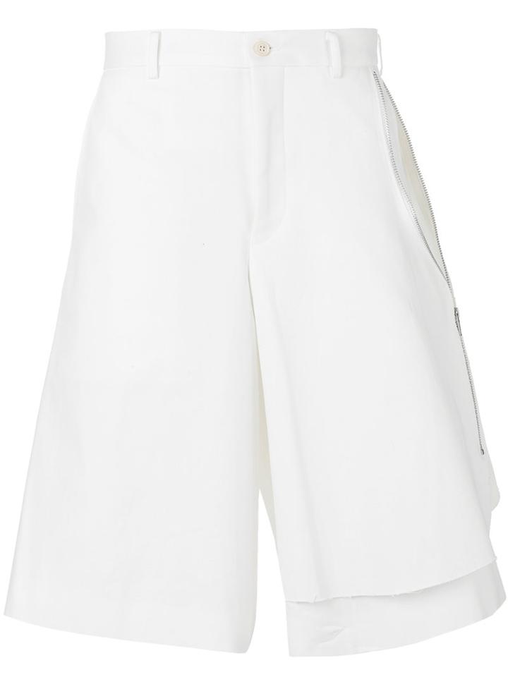 Comme Des Garçons Homme Plus - Side Zip Shorts - Men - Cotton - M, White, Cotton