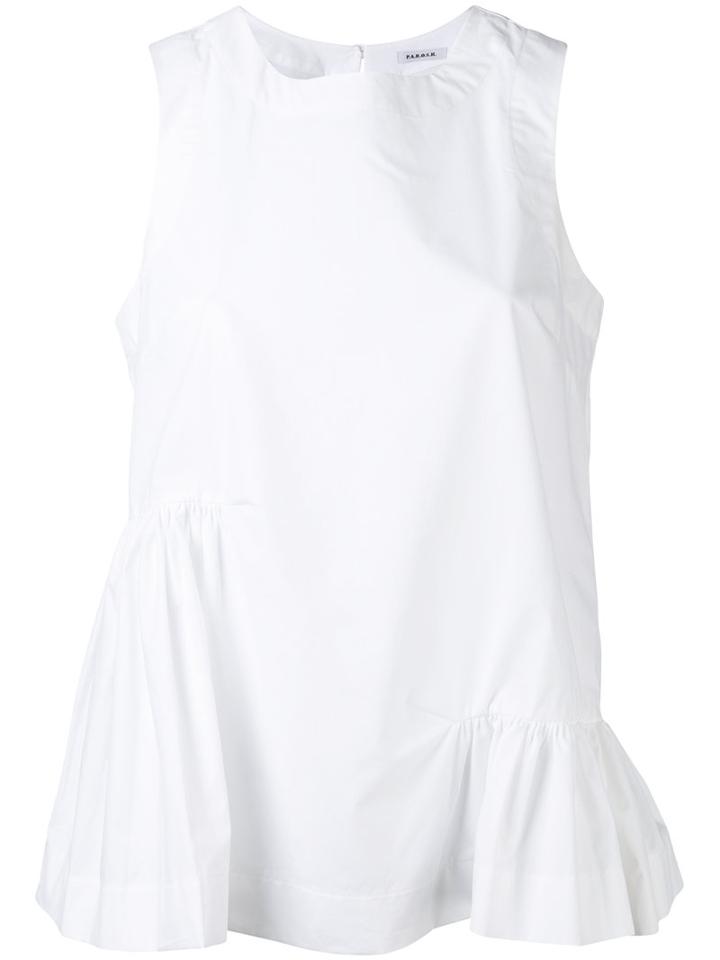P.a.r.o.s.h. Frilled Hem Top, Women's, Size: Medium, White, Cotton
