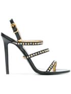 Versace Embellished Stud Sandals - Black