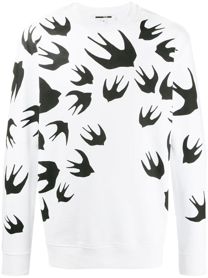 Mcq Alexander Mcqueen Swallow Print Jumper - White