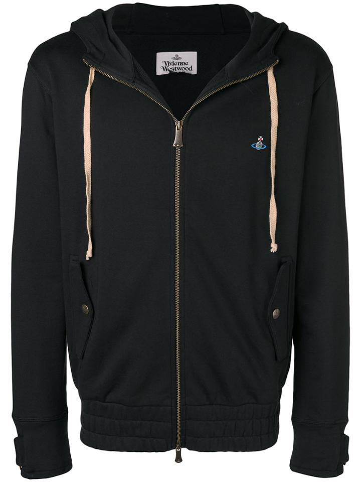Vivienne Westwood Embroidered Logo Hoodie - Black