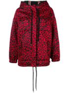 No21 Leopard Print Hooded Jacket - Red