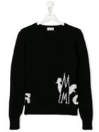 Moncler Kids Knit Logo Print Jumper - Black