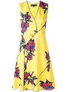 Proenza Schouler Sleeveless Floral Print Dress, Women's, Size: 6, Yellow/orange, Silk