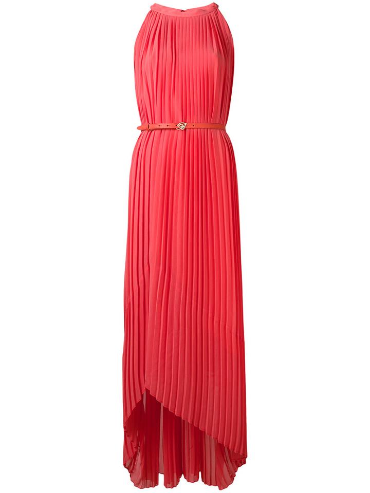 Blumarine - Pleated Maxi Dress - Women - Polyester - 44, Pink/purple, Polyester