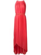 Blumarine - Pleated Maxi Dress - Women - Polyester - 44, Pink/purple, Polyester