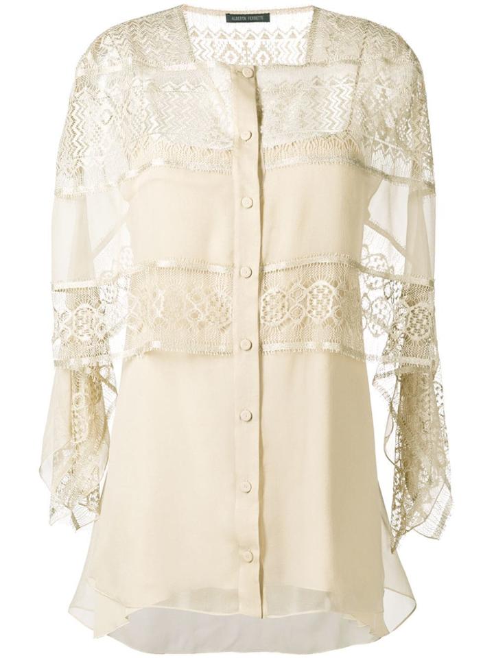 Alberta Ferretti Layered Style Blouse - Neutrals