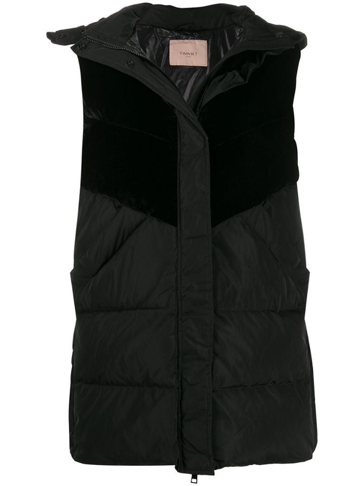Twin-set Padded Panelled Gilet - Black
