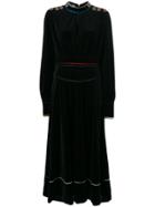 Sonia Rykiel Long Piped Velvet Dress - Black