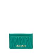 Miu Miu Matelassé Card Holder - Green