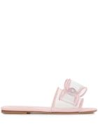 Polly Plume Pvc Bow Slides - Pink
