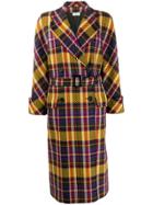 Valentino Pre-owned 1980s Double-breasted Plaid Coat - Yellow