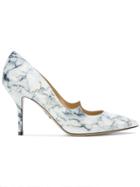 Paul Andrew Marble Print Pumps - White