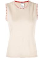 Chanel Pre-owned Cashmere Logos Sleeveless Knit Top - Yellow
