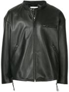 Monkey Time Loose Leather Jacket - Black