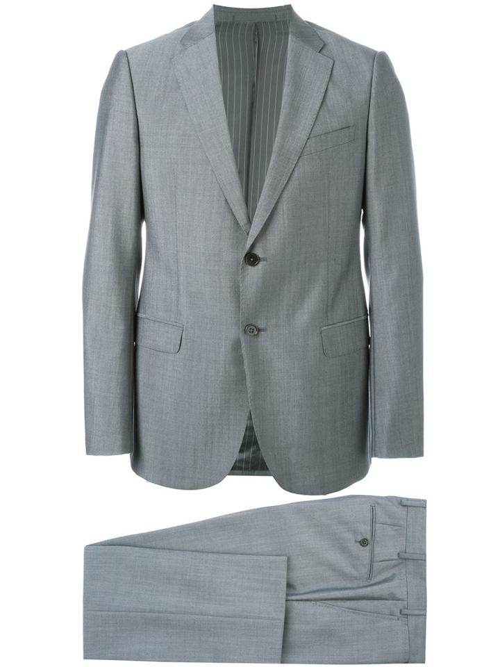 Armani Collezioni Classic Suit, Men's, Size: 48, Grey, Wool/mohair/acetate/viscose