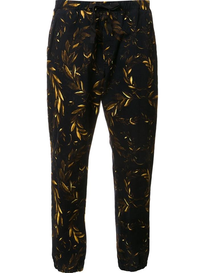 Osklen Bay Leaves Jogging Pants, Men's, Size: 44, Black, Cotton/spandex/elastane