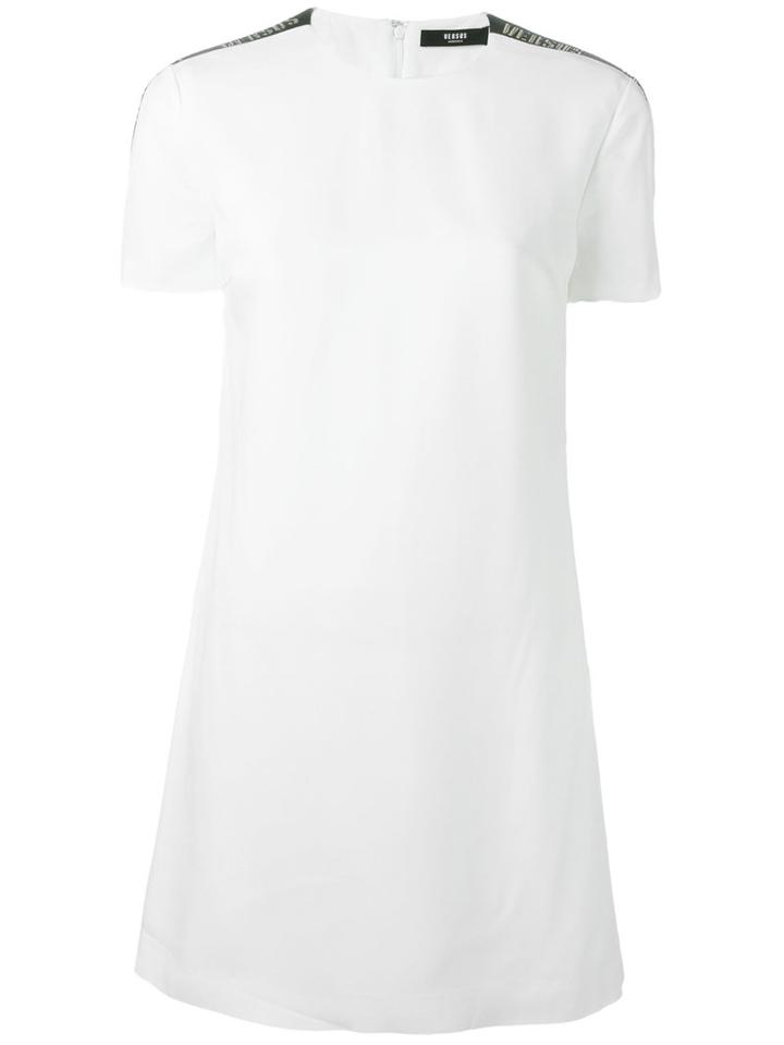 Versus Logo Print Strap Dress, Women's, Size: 40, White, Acetate/viscose