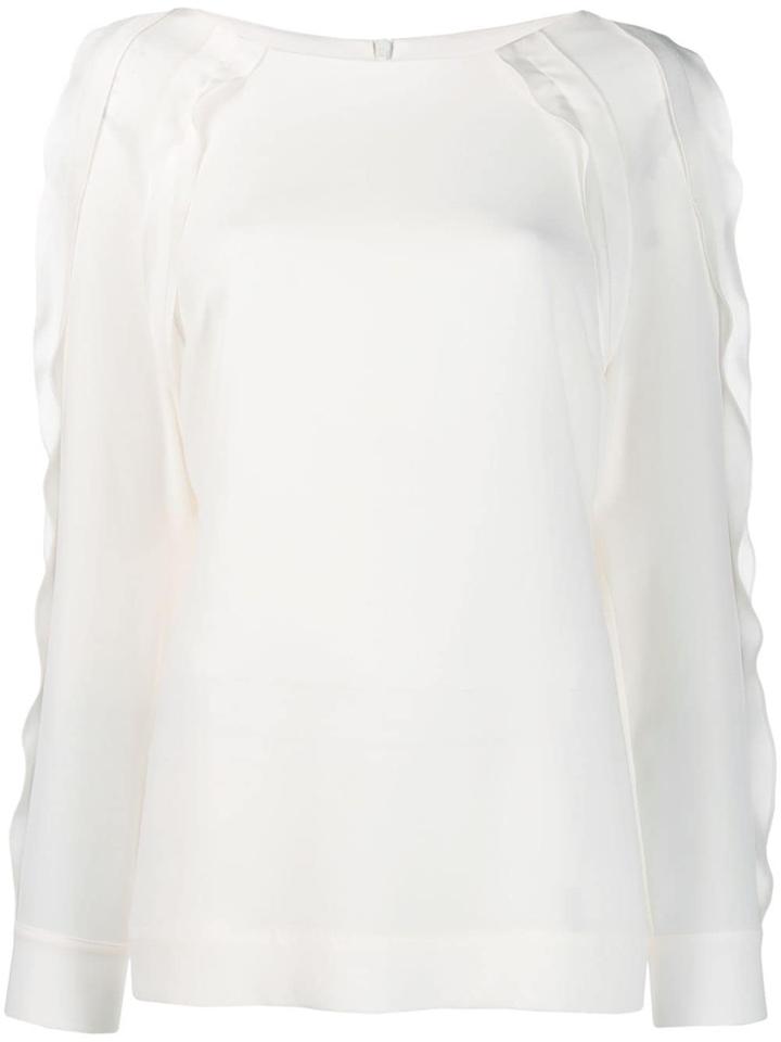 Escada Scallop Trim Blouse - White