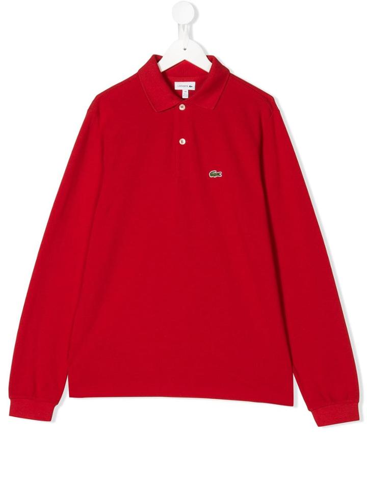 Lacoste Kids Teen Long Sleeve Polo Shirt - Red