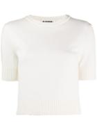 Jil Sander Short-sleeve Knitted Top - White
