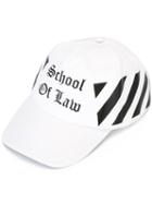 Off-white School Of Law Printed Cap, Women's, White, Cotton