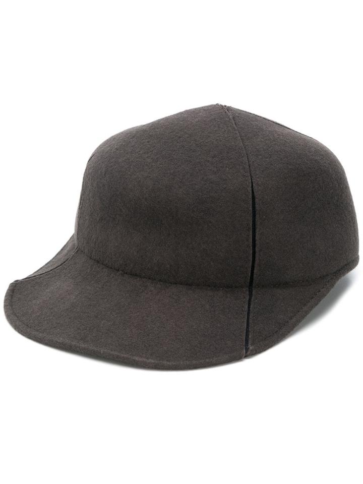 Issey Miyake Men Felt Slit Cap - Brown