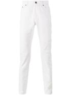 Saint Laurent Original Distressed Jeans, Men's, Size: 31, White, Cotton