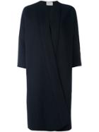 Maison Rabih Kayrouz Long Overlapping Collarless Coat - Blue