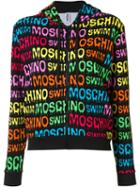 Moschino Logo Print Hoodie, Women's, Size: Xl, Black, Cotton