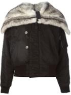 Liska Mink Lined Bomber Jacket, Women's, Size: Medium, Black, Mink Fur/polyester