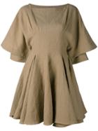 J.w.anderson Pleated Trim Dress, Women's, Size: 10, Nude/neutrals, Linen/flax