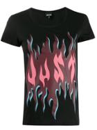 Just Cavalli Flame Graphic Print T-shirt - Black