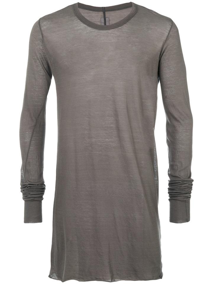 Rick Owens - Sheer Longline Top - Men - Cotton - M, Grey, Cotton