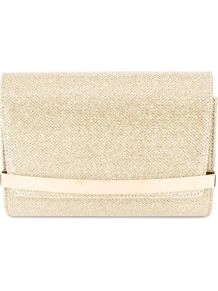 Jimmy Choo Lamé 'bow' Clutch, Women's, Grey