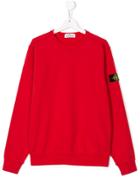Stone Island Junior Logo Patch Sweatshirt - Red