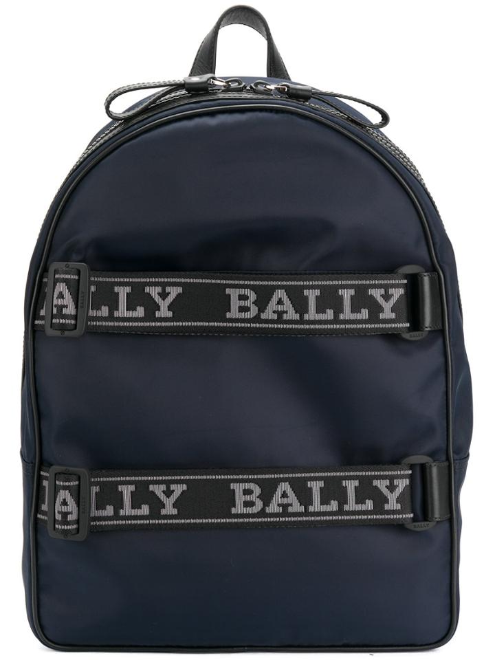 Bally Logo Stripe Backpack - Blue