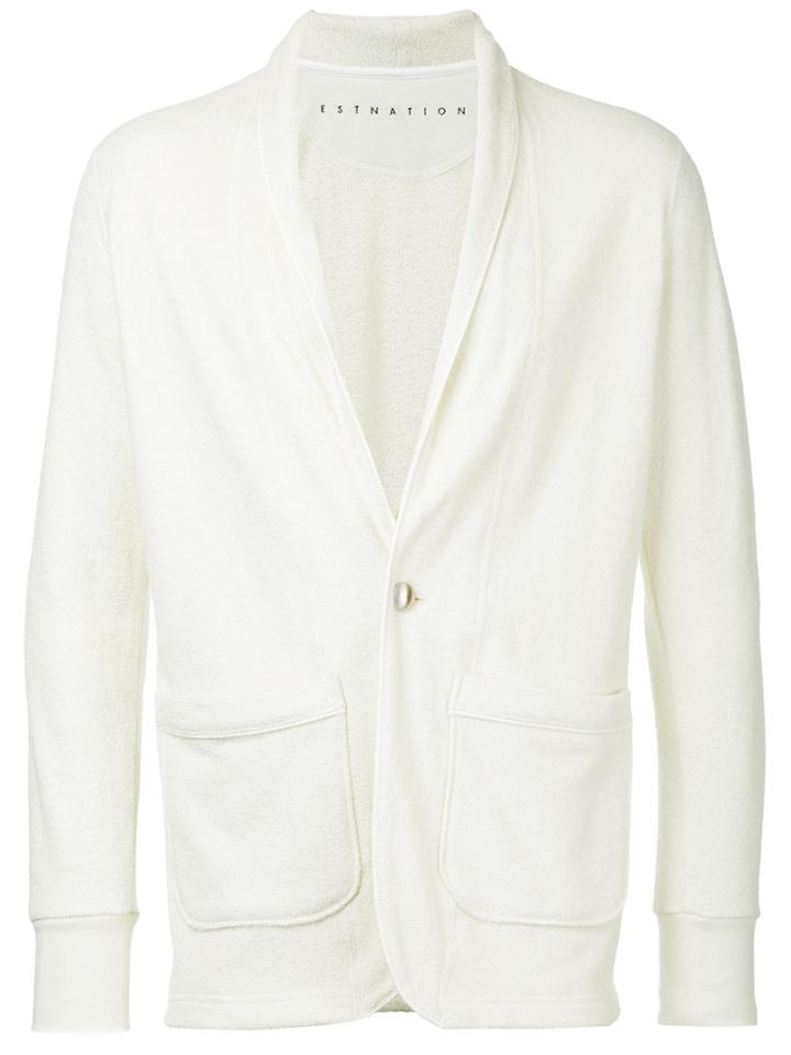 Estnation - One Button Jacket - Men - Cotton - M, White, Cotton