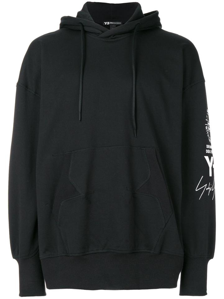 Y-3 Branded Hoodie - Black