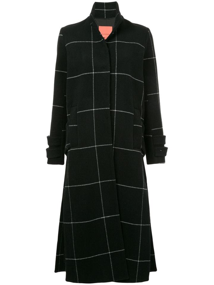 Manning Cartell Sartorial Armour Windowpane Check Coat - Black
