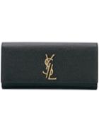 Saint Laurent Branded Clutch Bag, Women's, Black, Leather