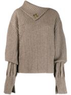 Jw Anderson Asymmetric Ribbed Jumper - Brown